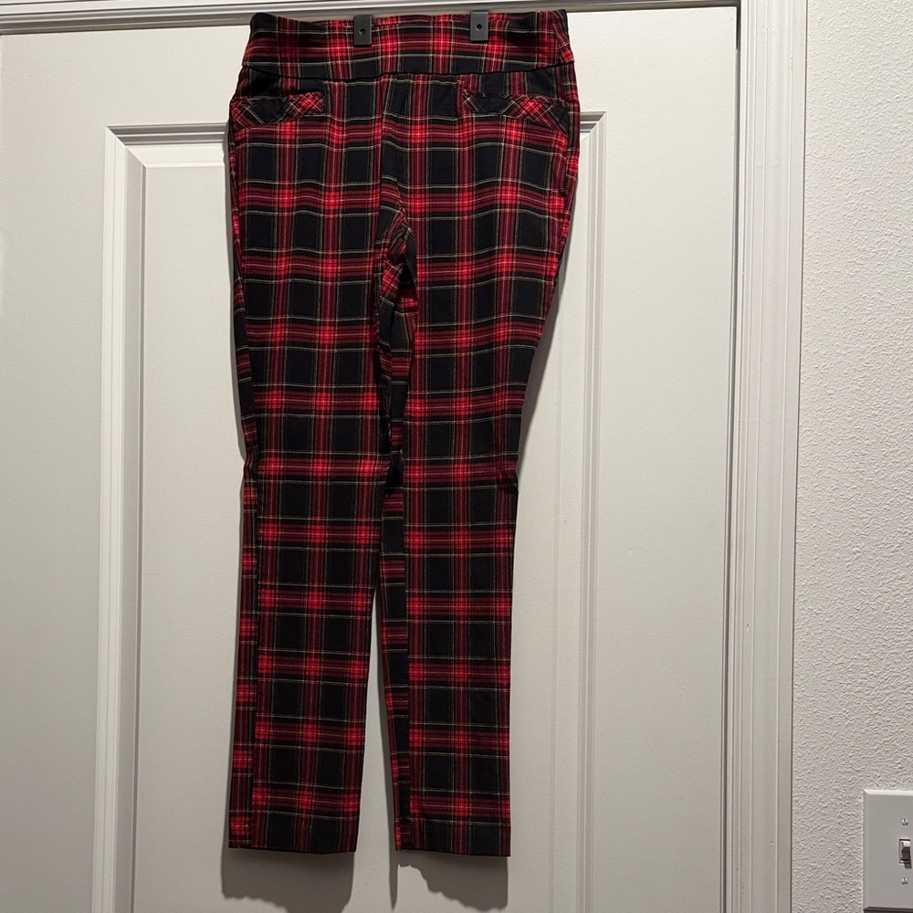 Joe Benbasset Red and Black Checkered Pants